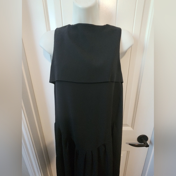 COS Black Maxi/Midi Dress Front Lapel at Neck Size 2 | Like New - Picture 4 of 9